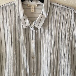 NWOT Eileen Fisher Black/White Striped Shirt
